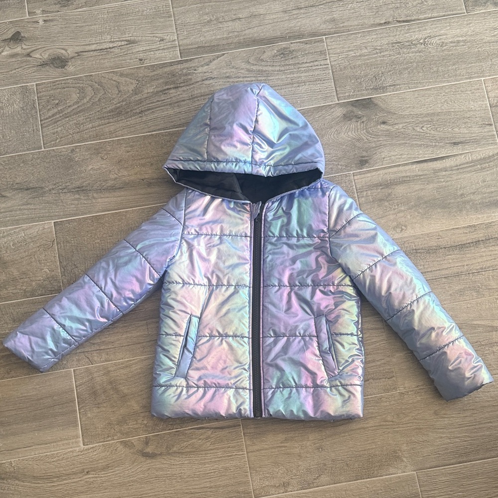 Like new. Iridescent Hooded Puffer Jacket